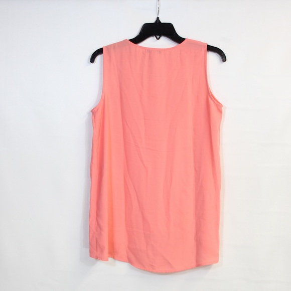 Fever Women's Peachy Pink V-Neck High Low Back Sleeveless Blouse Size XS NWT - Picture 5 of 5